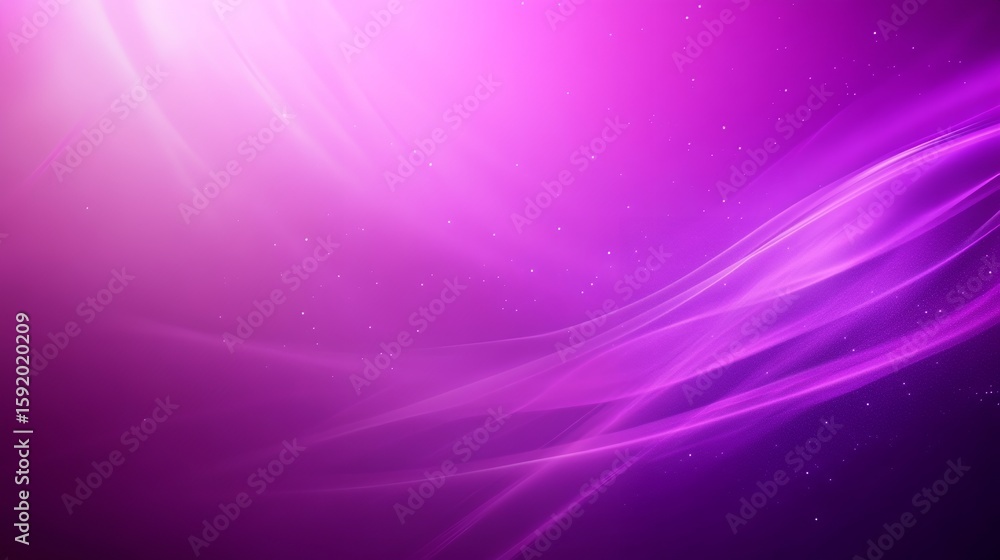 Poster abstract wavy lines and subtle sparkles on a purple gradient background