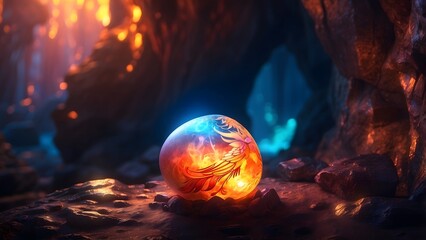 A glowing phoenix galloping through a volcanic eruption, cinematic fantasy and mythology desktop wallpaper backdrop, cinematic HDR vibrant theme colors, promo movie sales poster banner book cover