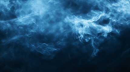 Abstract Blue Smoke Background Glowing with Ethereal Light Effect Design