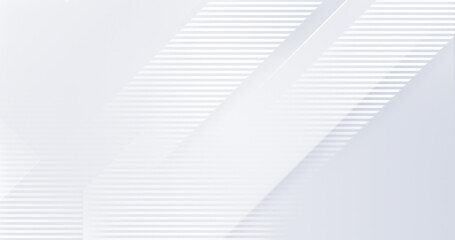 White luxury background with grey shadow diagonal stripes. Light elegant dynamic abstract BG. Trendy geometric neumorphism. Universal minimal 3d sale modern backdrop. Amazing deluxe business template
