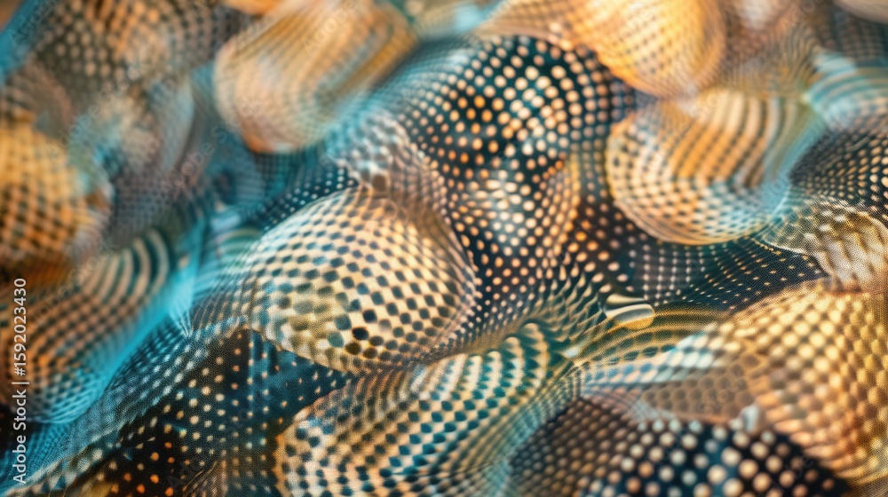 Poster close up of colorful glass discs with intricate patterns and reflections. macro photography of color