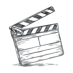 Creative film production clapperboard for movie making design
