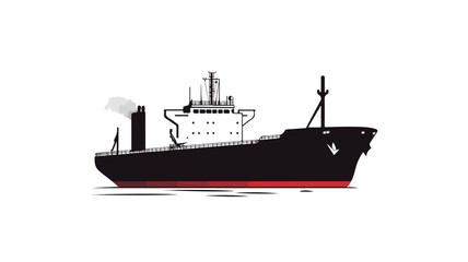 Obraz premium Cargo Ship Icon Silhouette Stock Illustration for Creative Projects