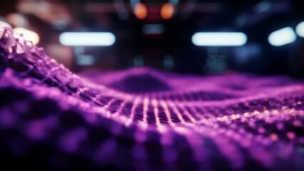 Abstract purple and yellow digital wave - Powered by Adobe