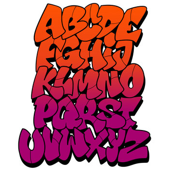 Alphabeth letters graffiti 
