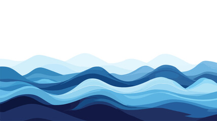 Mesmerizing Abstract Ocean Waves in Blue Hues - Vector Illustration
