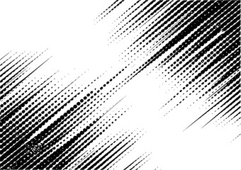 Dynamic abstract black and white halftone pattern with diagonal lines