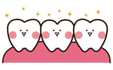 キラキラかわいい歯のキャラクター