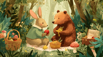 Whimsical Children's Illustration for National Friendship Day