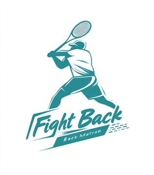 Tennis player silhouette striking a powerful shot