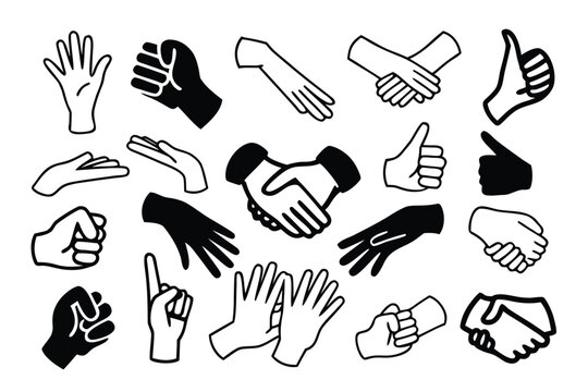 collaction of hands sign.eps