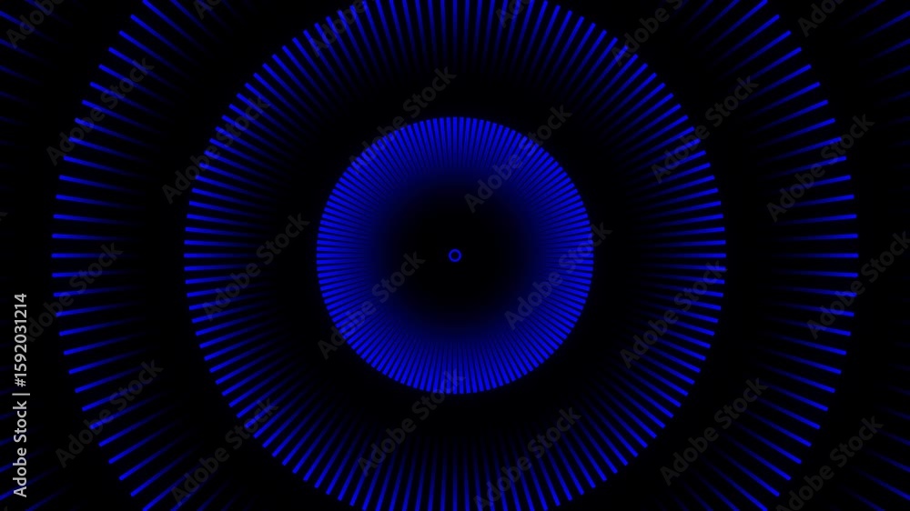 Poster blue radial circle futuristic concentric loop