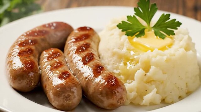 saucisses et pur&eacute;e