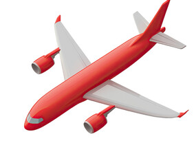 Naklejka premium Red airplane in isometric view