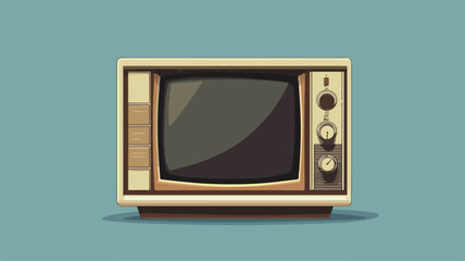 Vintage TV Set Isolated Vector Illustration for Media Productions and Design Projects