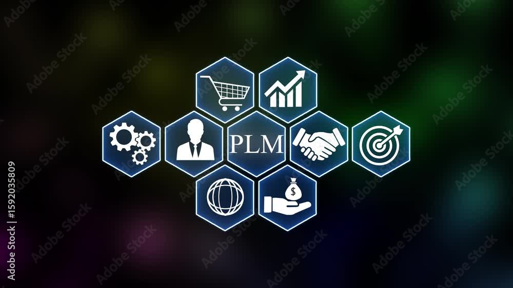 Aufkleber internet, business, technology and network concept. plm return on investment financial growth concep