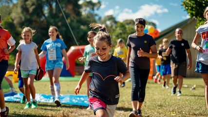 Heartwarming family activities at a local community charity gathering. International Day of Charity, September 5