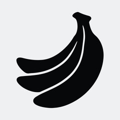 Silhouette banana bunch tropical fruit healthy diet vector illustration