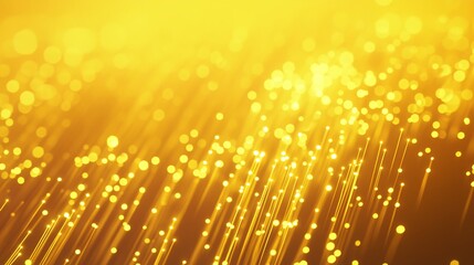 Abstract Fiber Optic Strands with Shining Light and Bokeh Effect