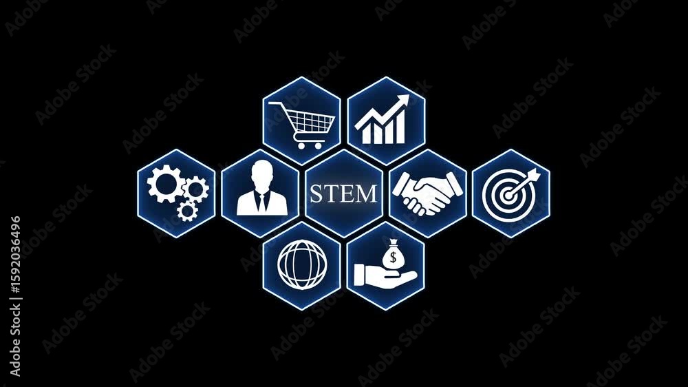 Aufkleber internet, business, technology and network concept. stem return on investment financial growth conce
