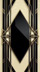 Art Deco Black Gold Frame.