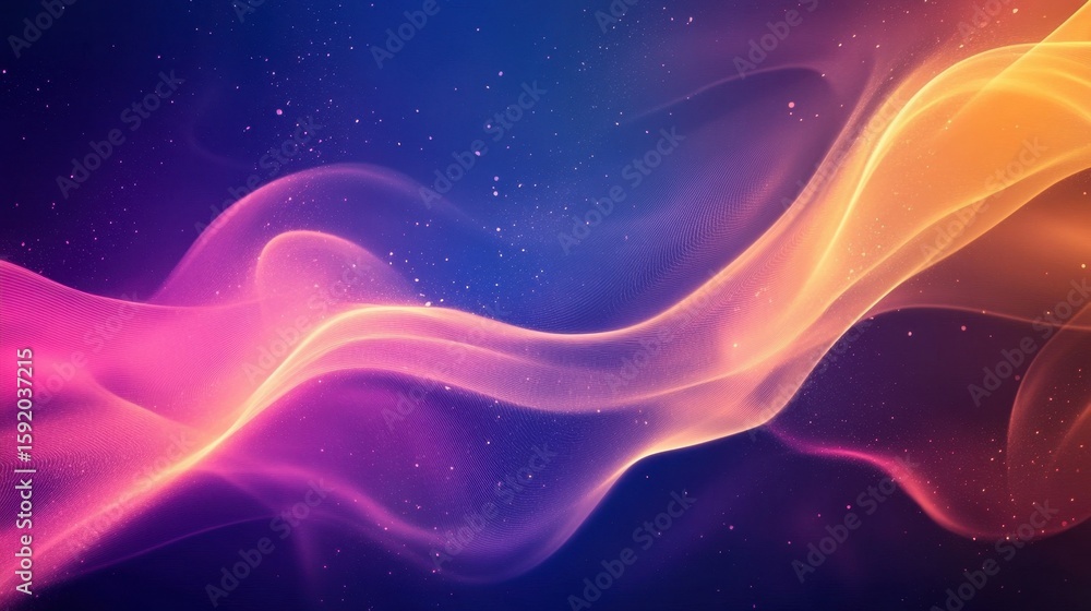 Poster this stunning abstract image showcases colorful waves flowing elegantly across a dark background, il