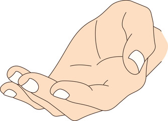 Illustration of Open Hand Offering Something