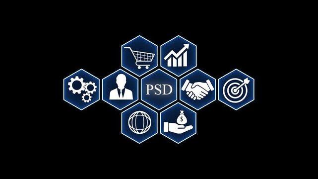 Internet, business, Technology and network concept. PSD Return on investment financial growth concept. Internet and network concept Seamless loop technology network background concept.