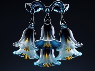 Glass Flower Chandelier with Dark Background.