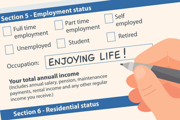 retirement retired enjoyment form application finance pension occupation illustration clipart