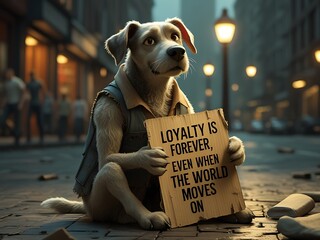 Loyal Dog City Street Sign.