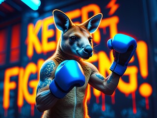 Boxing Kangaroo with Urban Gym.