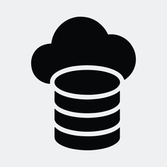 Silhouette cloud data storage server icon vector illustration
