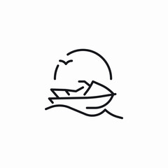 sea surfboard icon sign vector