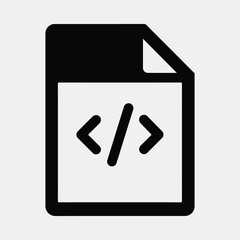 Silhouette coding file symbol for software programming vector illustration
