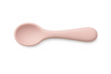 Pink spoon isolated on transparent background, perfect for graphic design projects, websites, or mockups