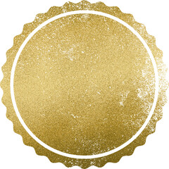 Large gold circular stamp texture with a transparent background