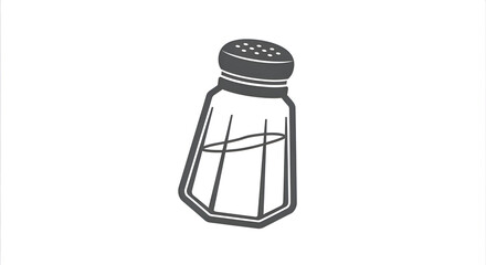 Flat icon of a salt shaker with tiny holes and classic shape, clean white background