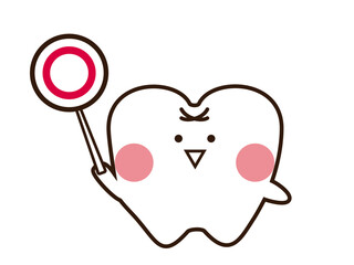 正解を答えるかわいい歯のマスコットキャラクター