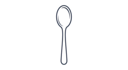 Flat icon of a white spoon with a rounded head, clean white background