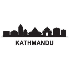 Obraz premium Kathmandu skyline horizontal banner. Kathmandu City, Nepal. Vector template for your design. Vector black silhouette. with white background