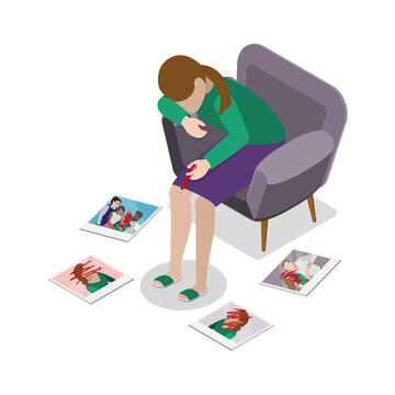 3D Isometric Flat  Illustration of Inner Conflict. Item 5