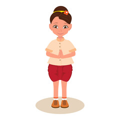 Flat  Illustration of Sawasdee. Item 2