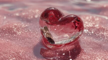 rose heart in sparkle dust