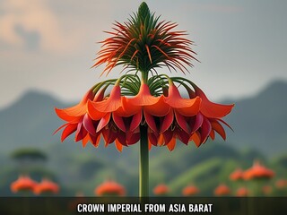 Orange Crown Imperial Flower Bloom.