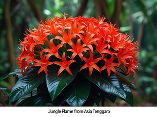 Jungle Flame Flower with Tropical Bloom.