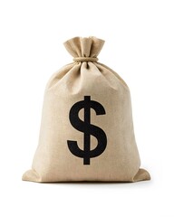 Traditional Money Bag for Storage and Security on white background  