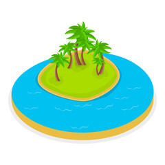 3D Isometric Flat  Set of Natural Water Landscape. Item 7