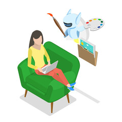 3D Isometric Flat  Illustration of Artificial Intelligence. Item 2