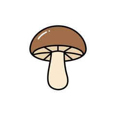 A minimalist mushroom vector icon for wellness and nature